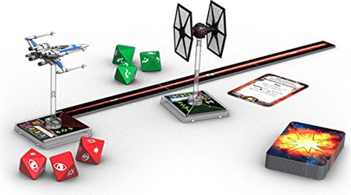 Star Wars: X-Wing Miniatures Game - The Force Awakens Core Set componenten