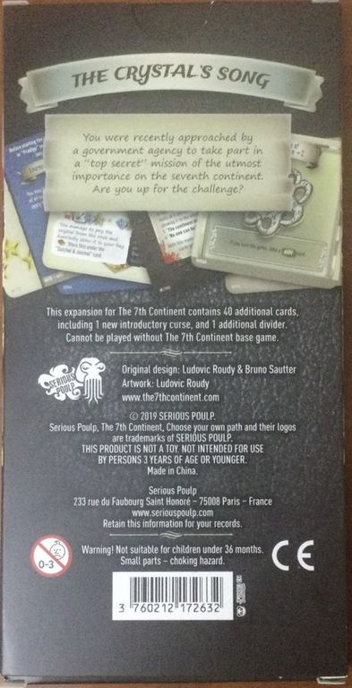 The 7th Continent: The Crystal's Song back of the box