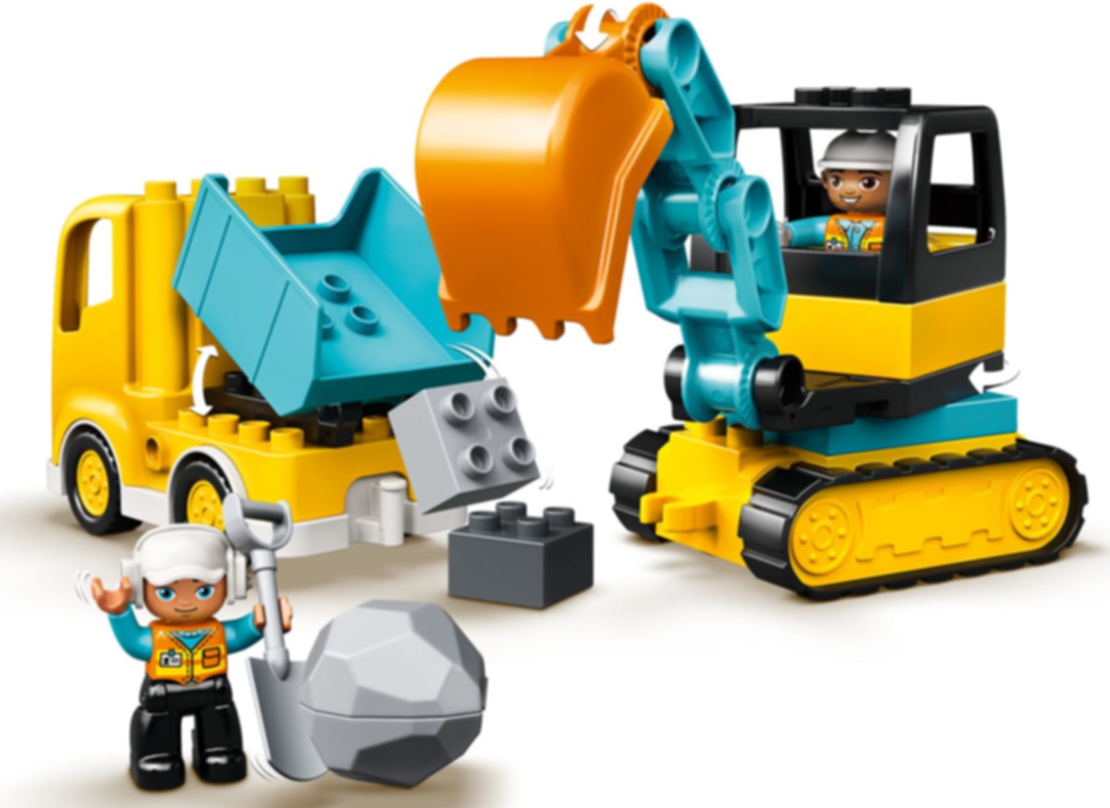 LEGO® DUPLO® Truck & Graafmachine met rupsbanden componenten