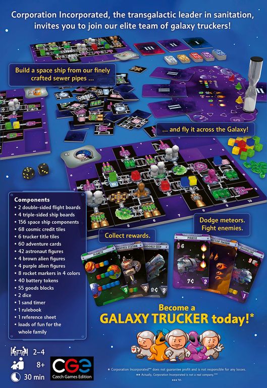 Galaxy Trucker (Second Edition) parte posterior de la caja