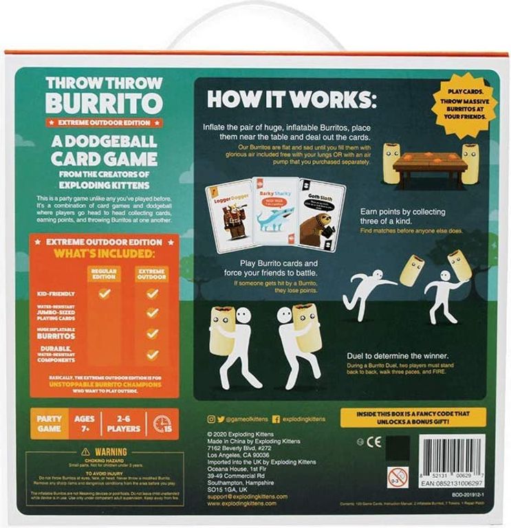 Throw Throw Burrito Extreme Outdoor Edition achterkant van de doos