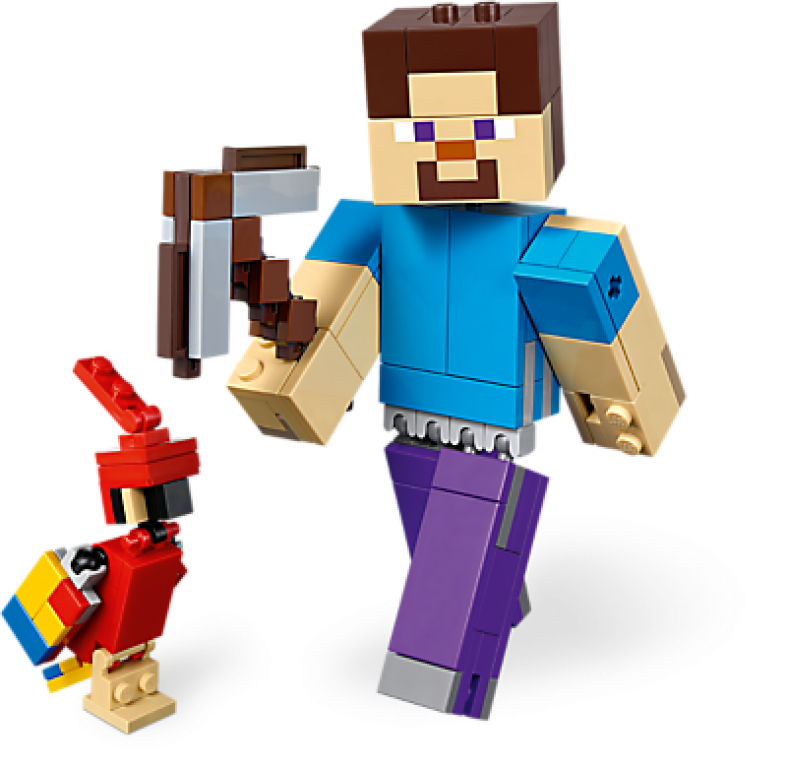 LEGO® Minecraft Steve BigFig with Parrot components