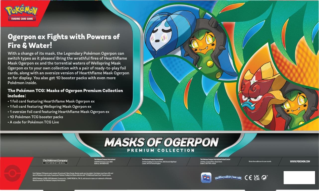 Pokémon TCG: Masks of Ogerpon Premium Collection dos de la boîte