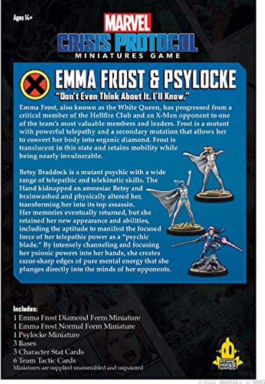 Marvel: Crisis Protocol – Emma Frost & Psylocke back of the box