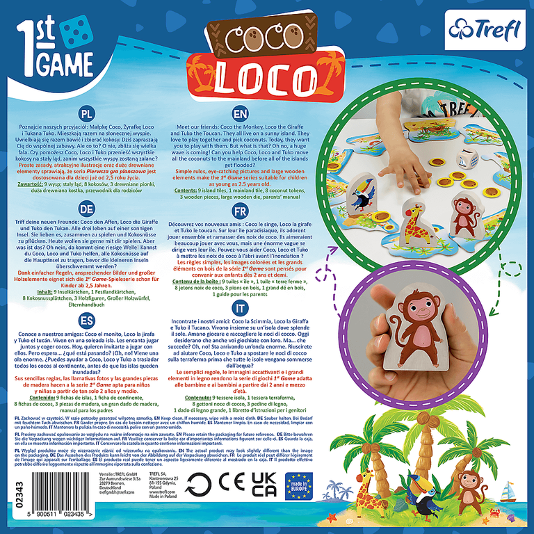 Coco Loco parte posterior de la caja