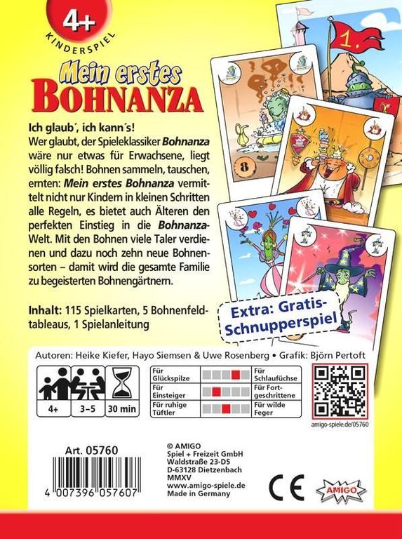 Mein erstes Bohnanza rückseite der box