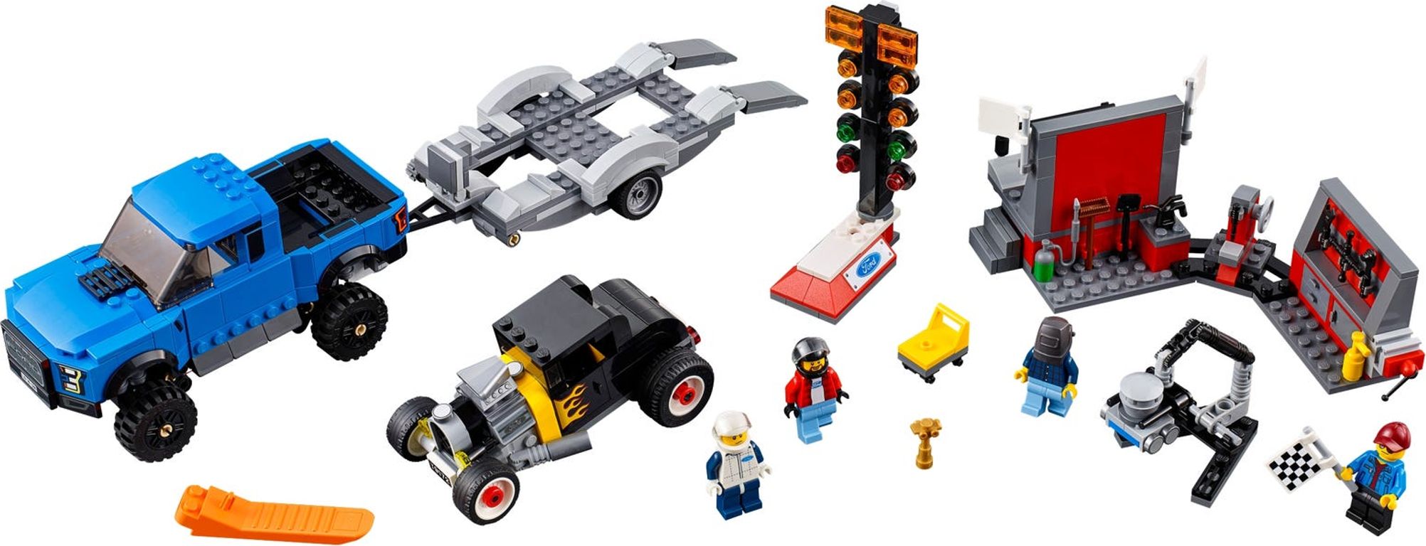 LEGO® Speed Champions Ford F-150 Raptor & Ford Model A Hot Rod components