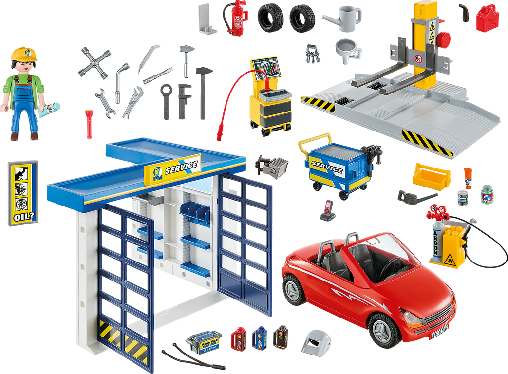 Playmobil® City Life Auto repair shop components