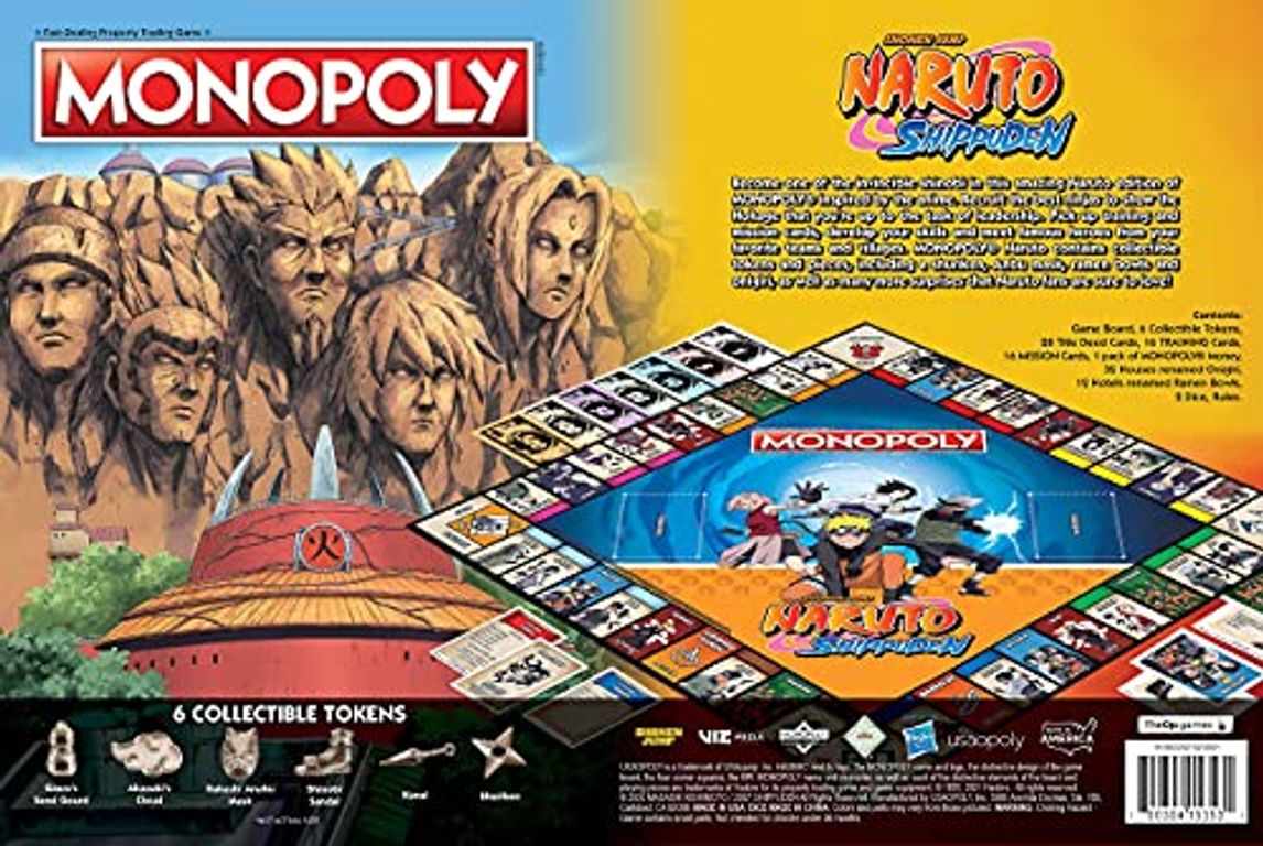 Monopoly: Naruto achterkant van de doos