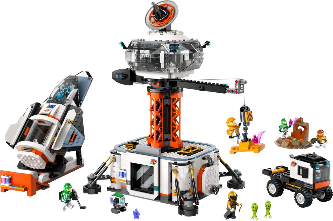 LEGO® City Space Base and Rocket Launchpad components
