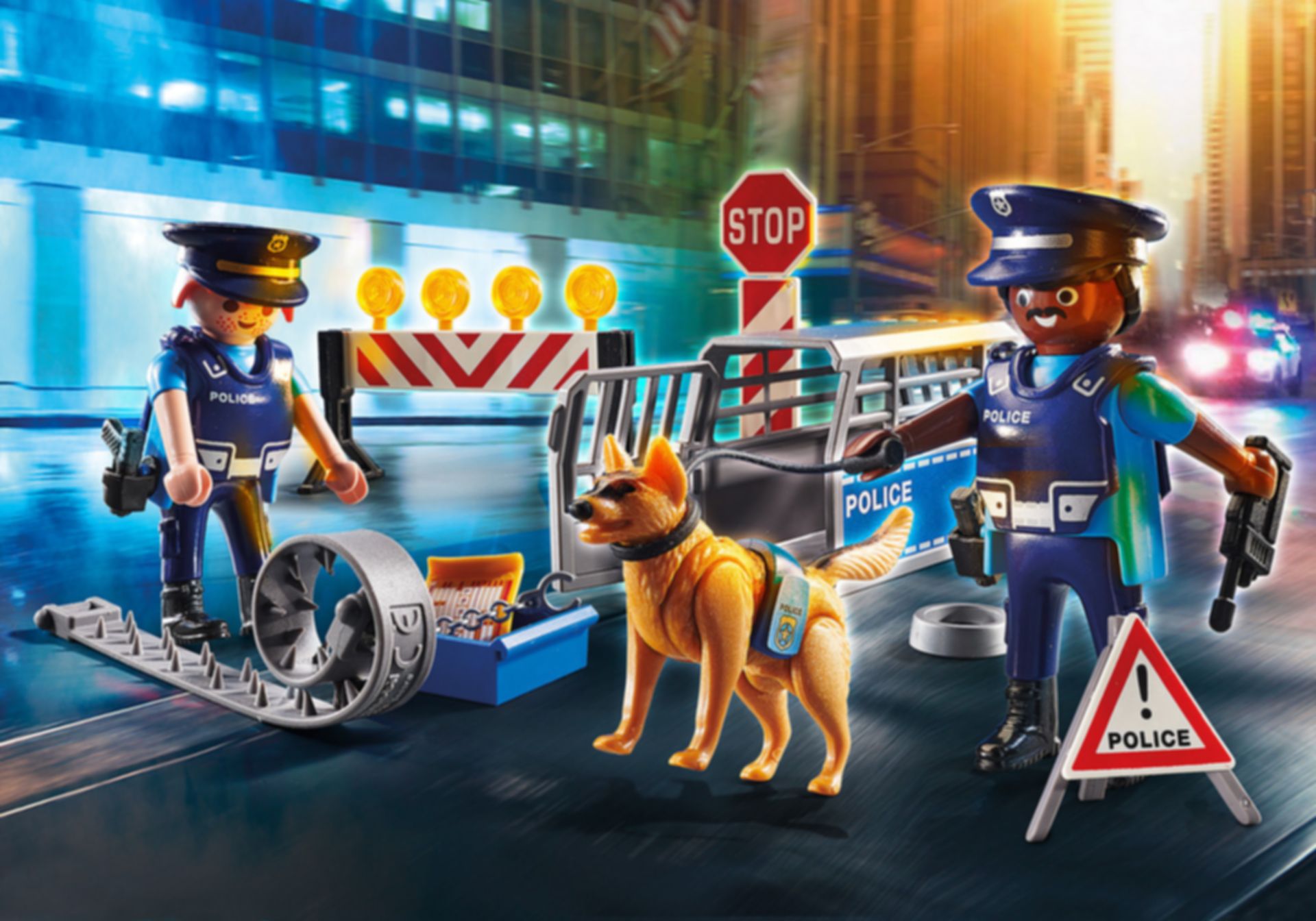 Playmobil® City Action Police Roadblock gameplay