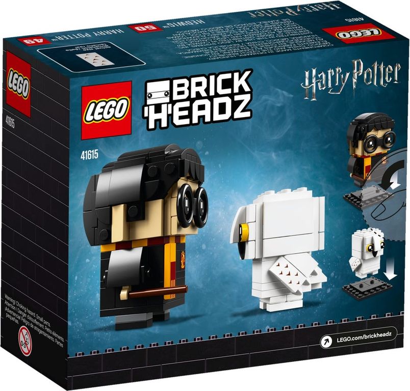 LEGO® BrickHeadz™ Harry Potter™ y Hedwig™ parte posterior de la caja