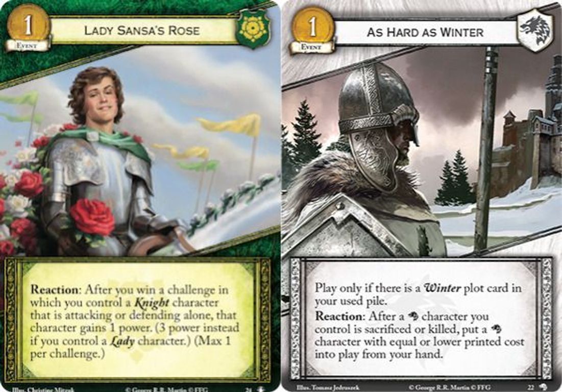 A Game of Thrones: The Card Game (Second Edition) - Wolves of the North cards