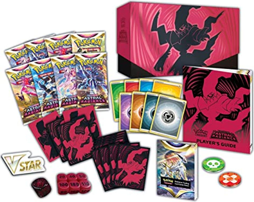 Pokémon EB10: Coffret Dresseur d’élite Épée et Bouclier – Astres Radieux composants