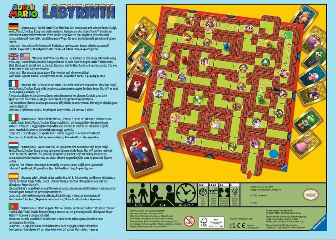 Labyrinth Super Mario parte posterior de la caja