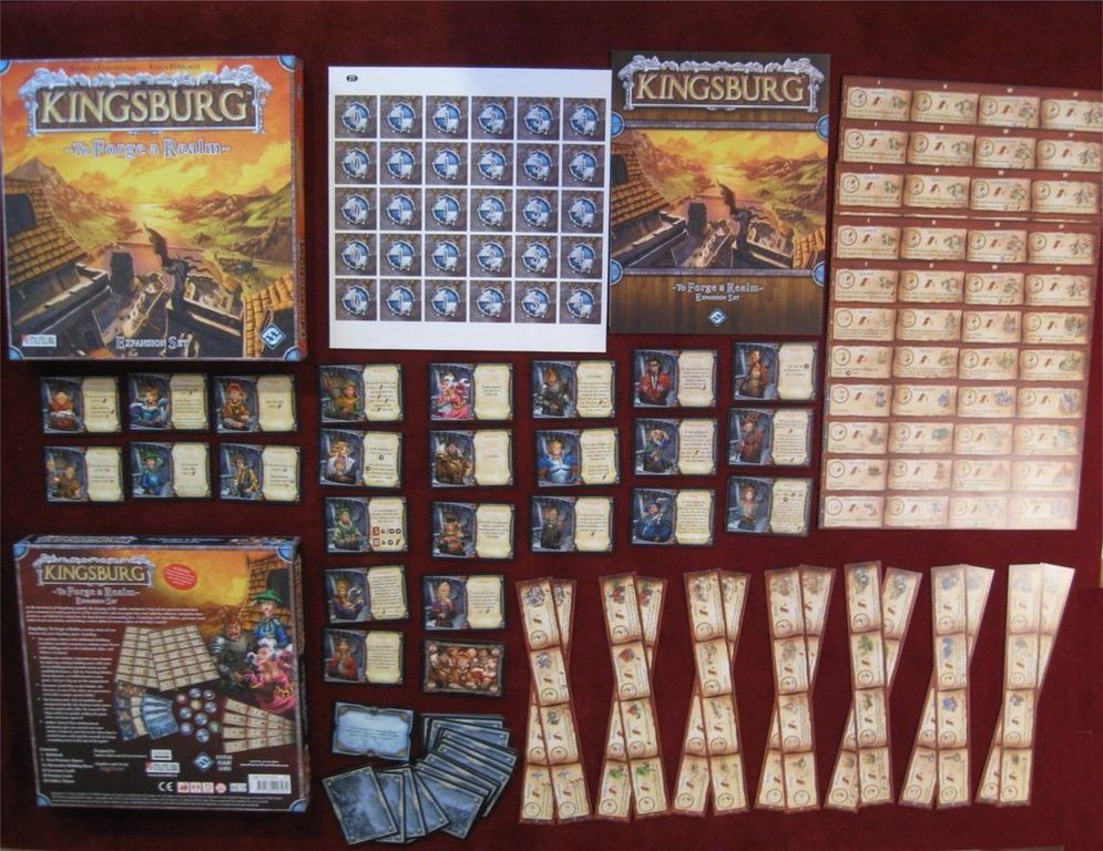 Kingsburg: To Forge A Realm Expansion componenten