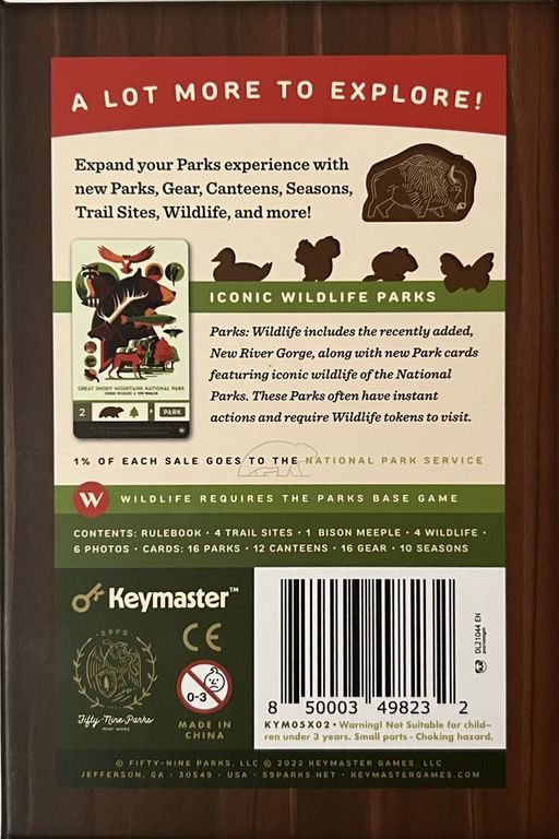 PARKS: Wildlife achterkant van de doos