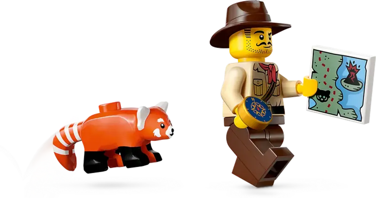 LEGO® City Exploradores de la Jungla: Todoterreno y Misión del Panda Rojo minifiguras