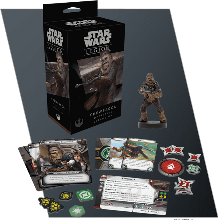 Star Wars: Legion – Chewbacca Operative Expansion componenten
