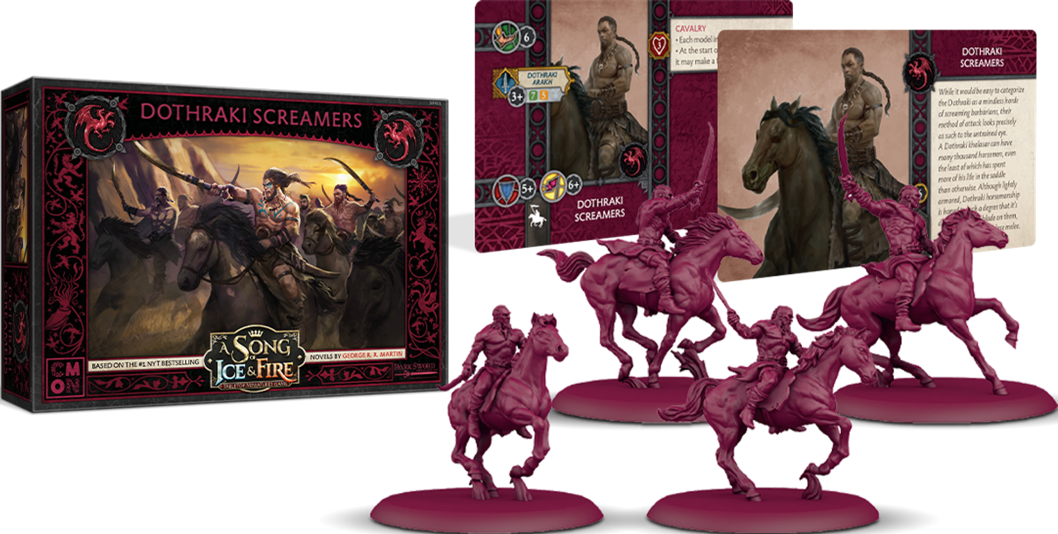 A Song of Ice & Fire: Tabletop Miniatures Game – Dothraki Screamers components