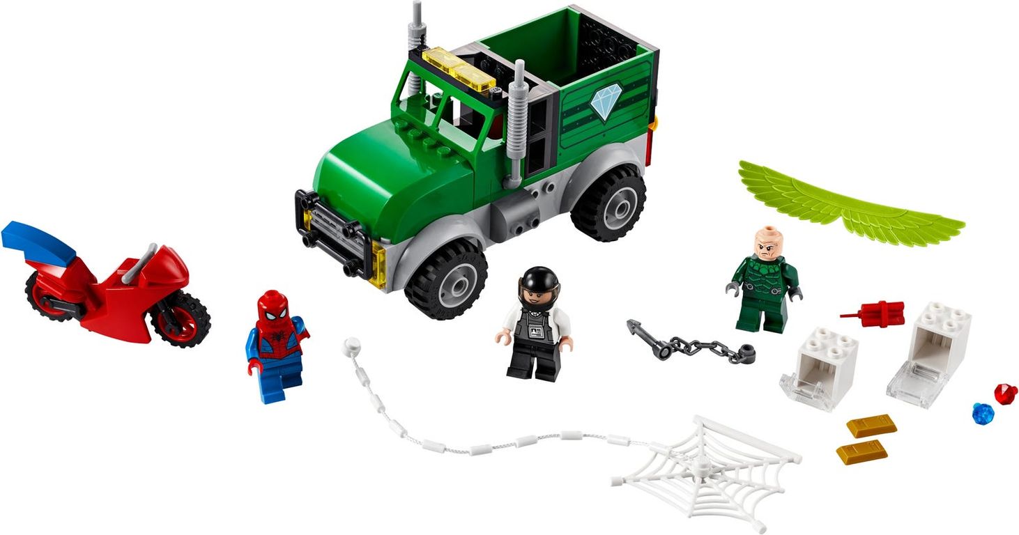 LEGO® Marvel Vulture's Trucker Robbery components