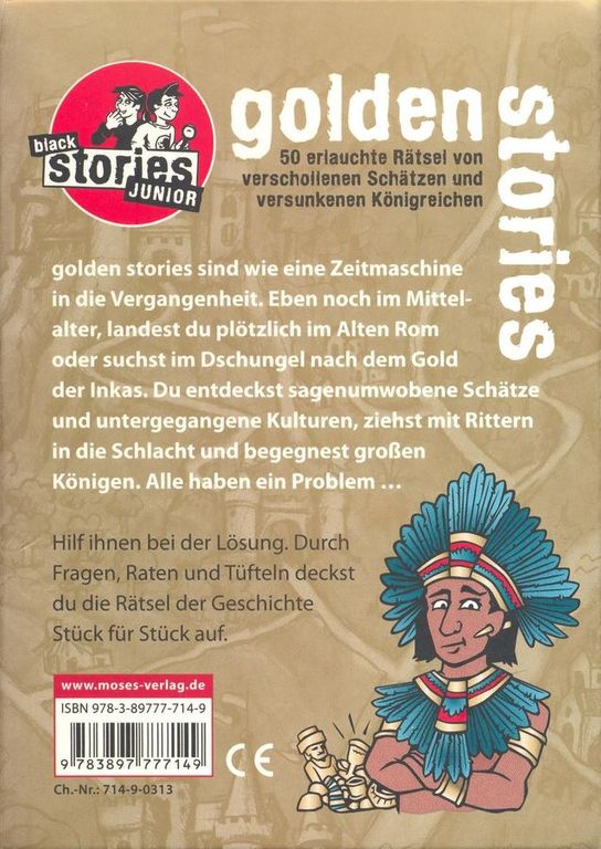 Black Stories Junior: Golden Stories rückseite der box