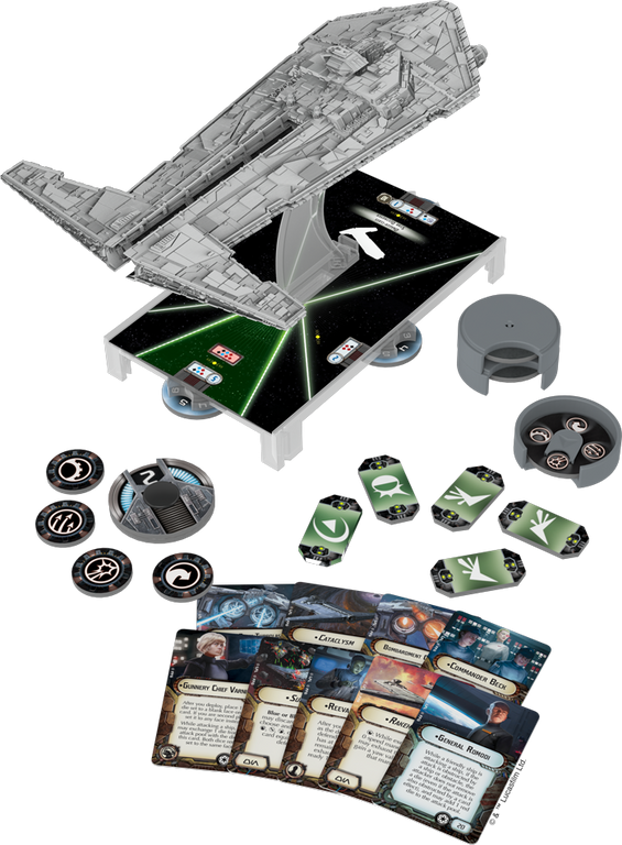 Star Wars: Armada - Onager-Class Star Destroyer Expansion Pack componenten