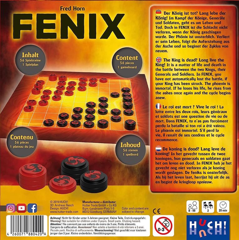 Fenix achterkant van de doos