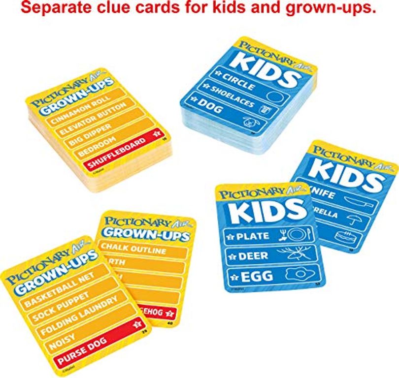 Pictionary Air: Kids vs. Grown-ups cards