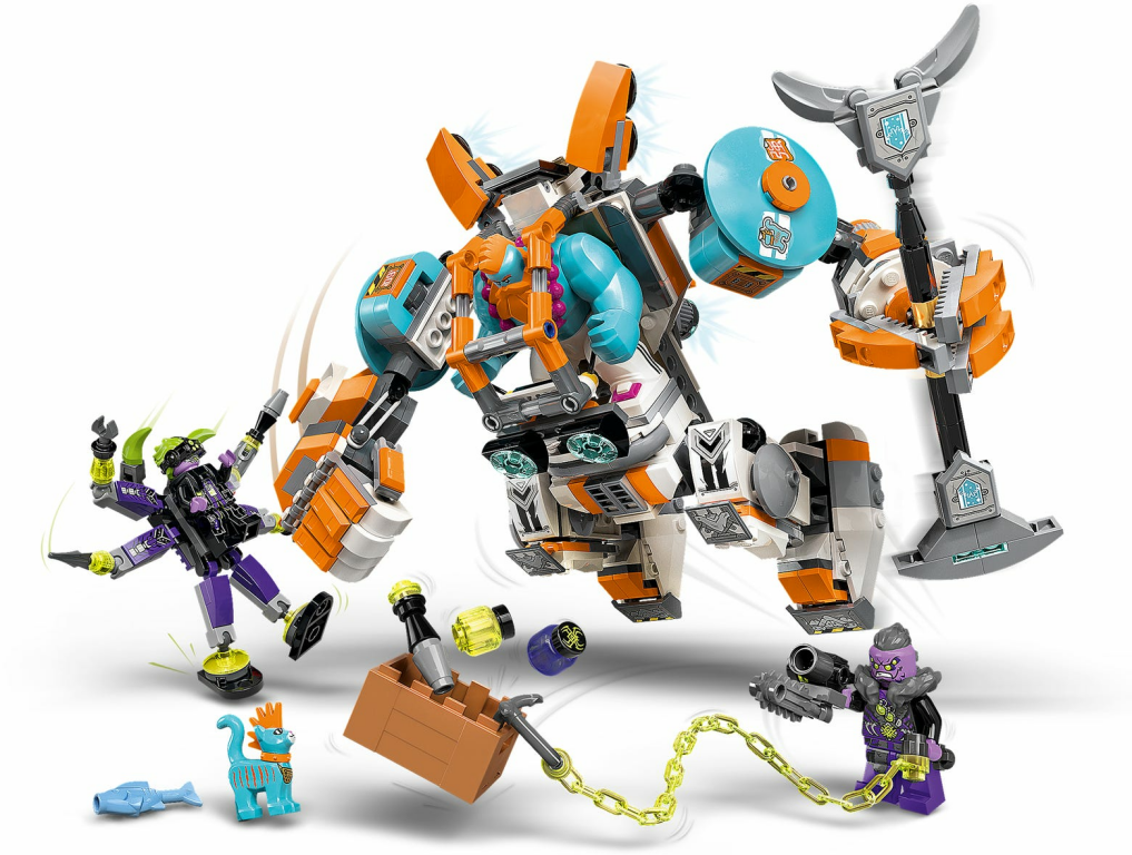 LEGO® Monkie Kid Le puissant robot chargeur de Sandy gameplay