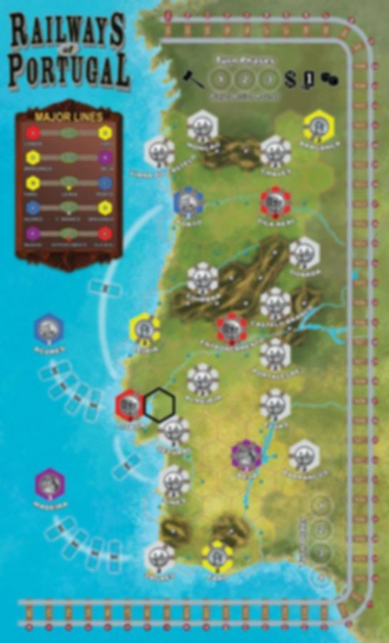 Railways of Portugal game board