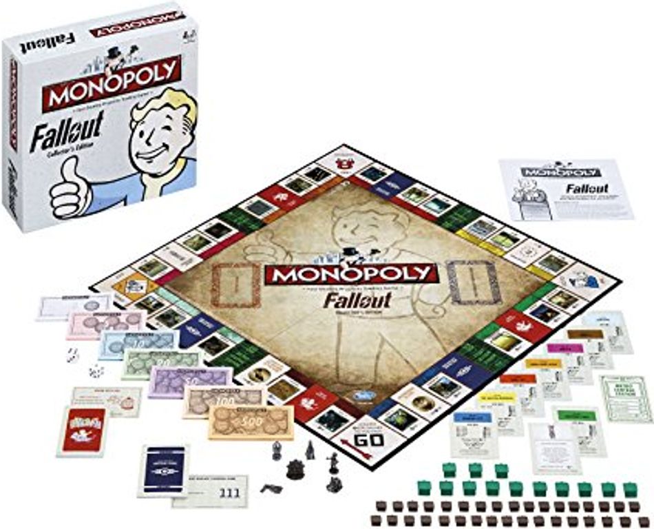 Fallout Monopoly Board Game components