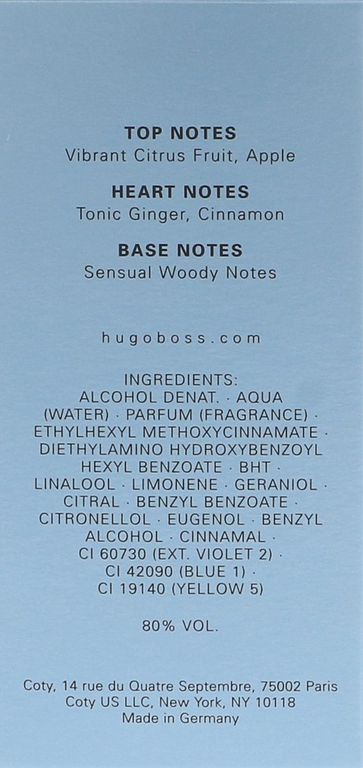 Hugo Boss Bottled Tonic Eau de toilette dos de la boîte