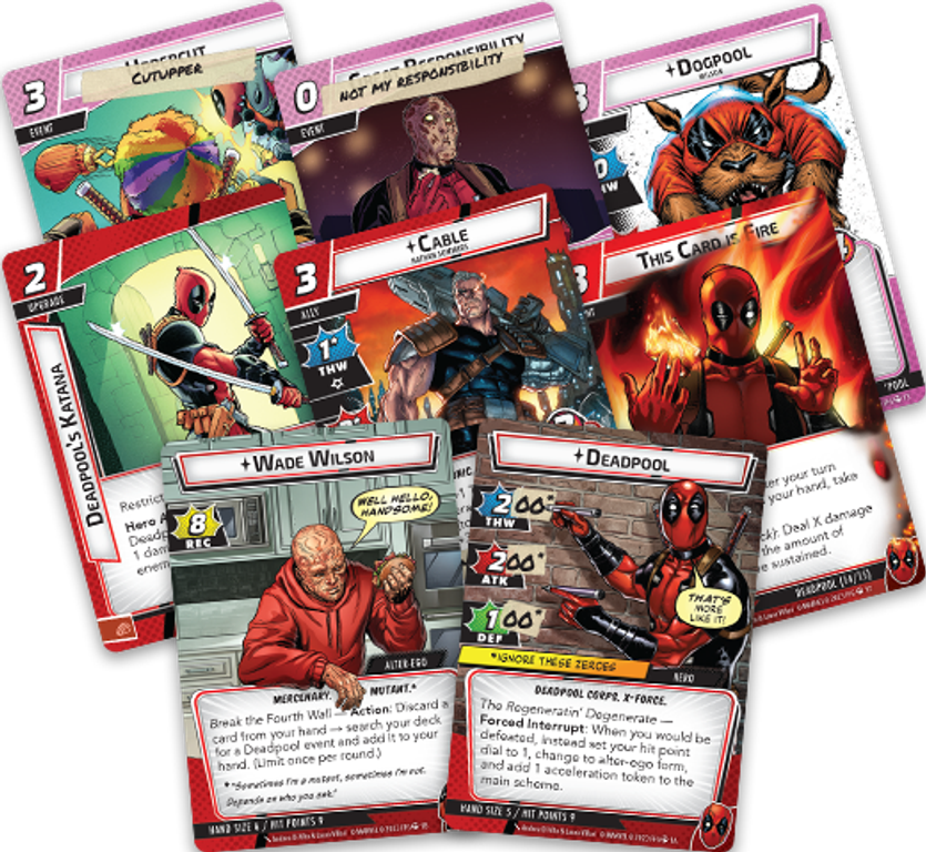 Marvel Champions: The Card Game – Deadpool Hero Pack kaarten