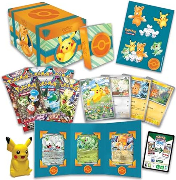 Pokémon TCG: Paldea Adventure Chest componenti