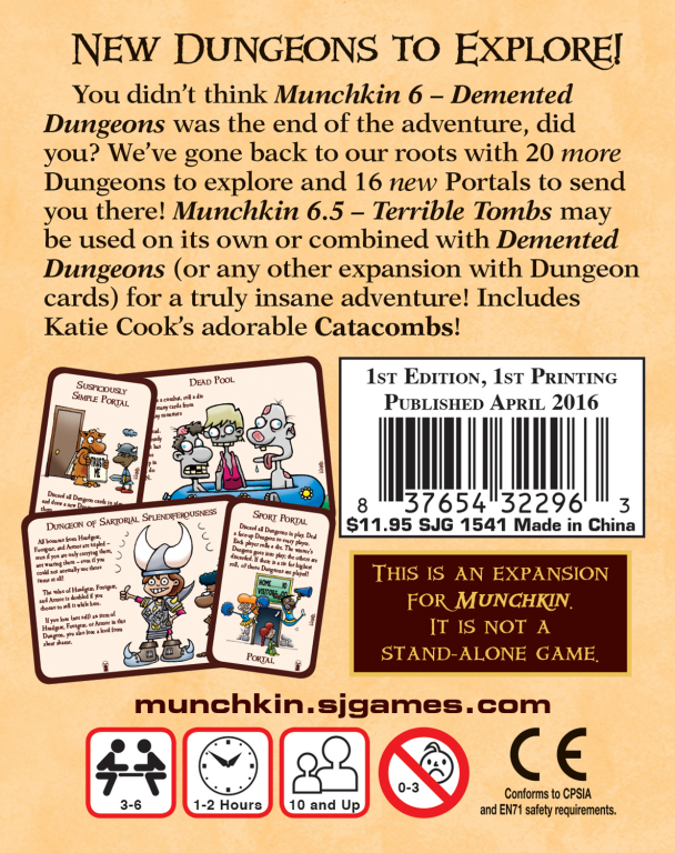 Munchkin 6.5: Grausige Grüfte rückseite der box