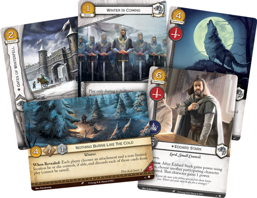 A Game of Thrones: The Card Game (Second Edition) – House Stark Intro Deck cards