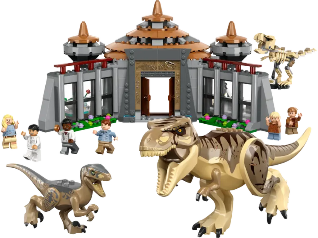 LEGO® Jurassic World Visitor Center: T. rex & Raptor Attack components