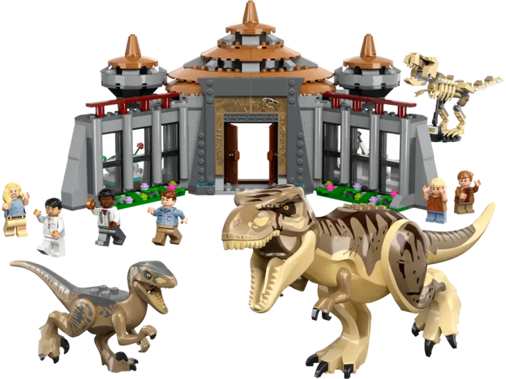 LEGO® Jurassic World Le centre des visiteurs : l’attaque du T. rex et du vélociraptor composants