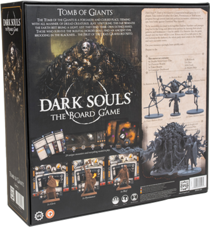 Dark Souls: The Board Game – Tomb of Giants parte posterior de la caja