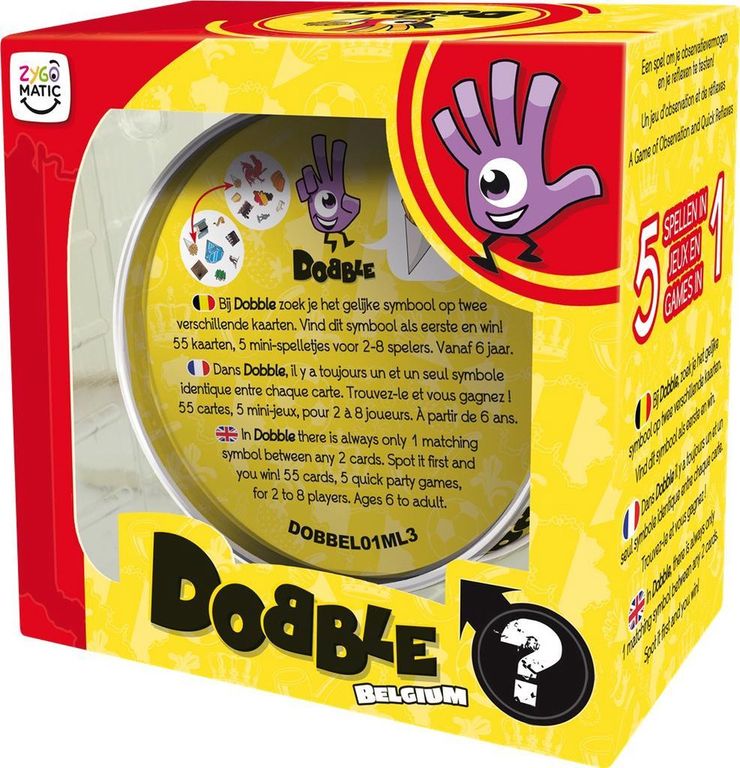 Dobble Belgium parte posterior de la caja