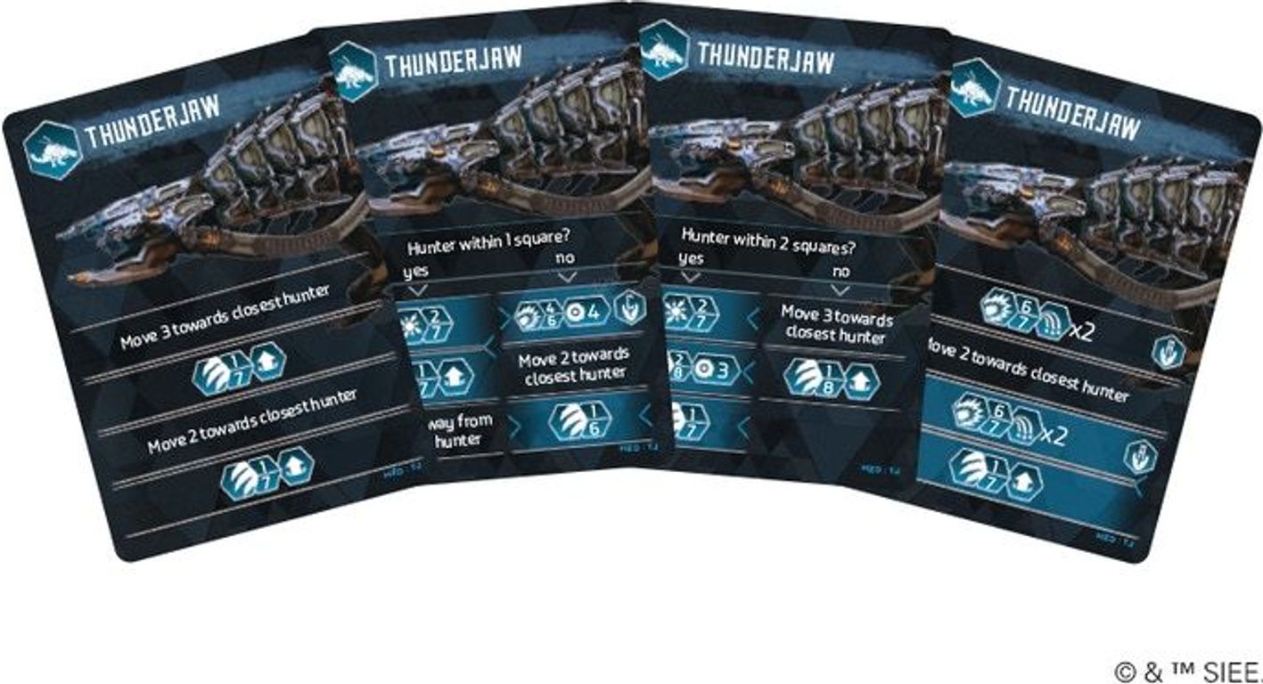 Horizon Zero Dawn: The Board Game – Thunderjaw cards