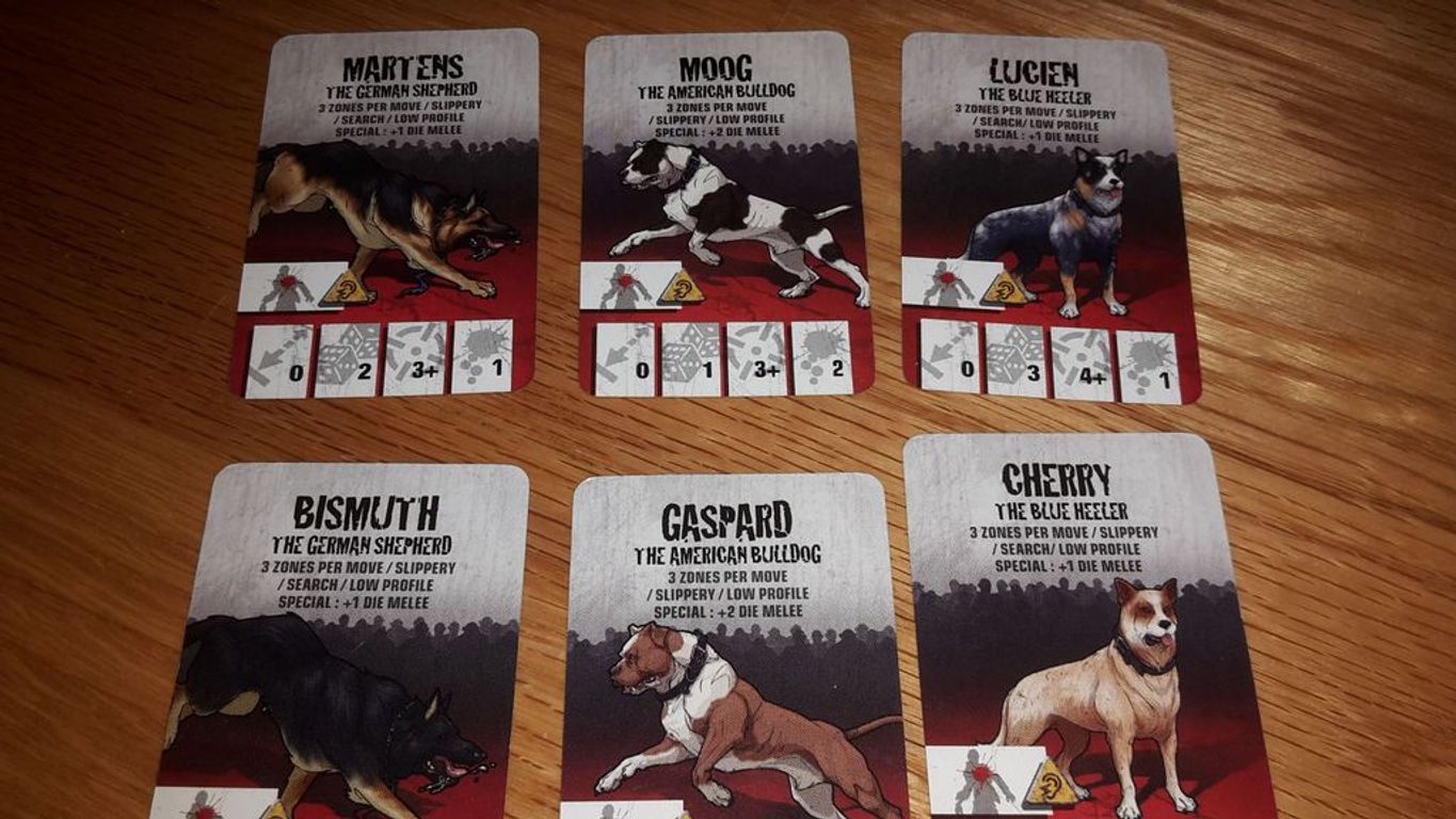 Zombicide Box of Dogs Set #6: Dog Companions cards