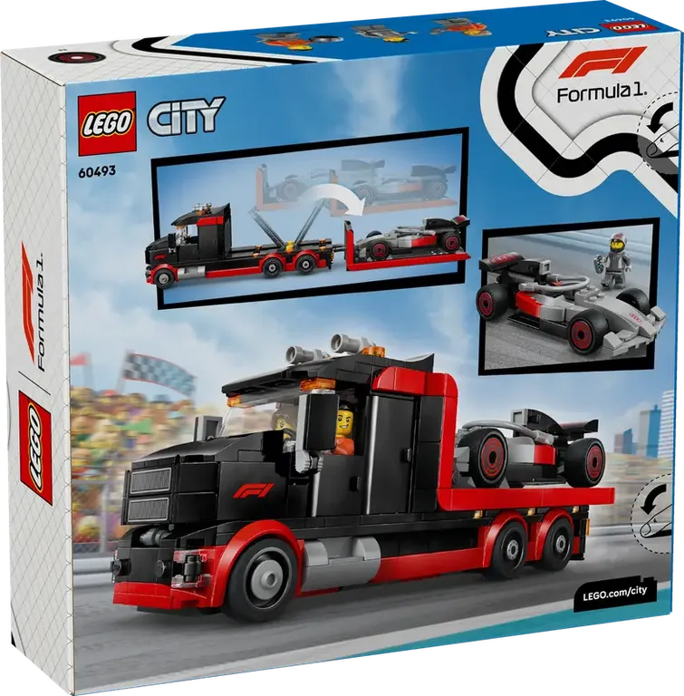 LEGO® City F1 Truck mit Audi F1 Rennwagen back of the box