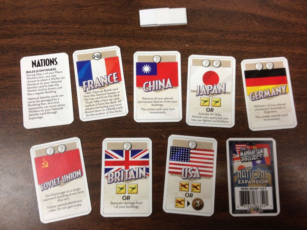 The Manhattan Project: Nations Expansion cartes