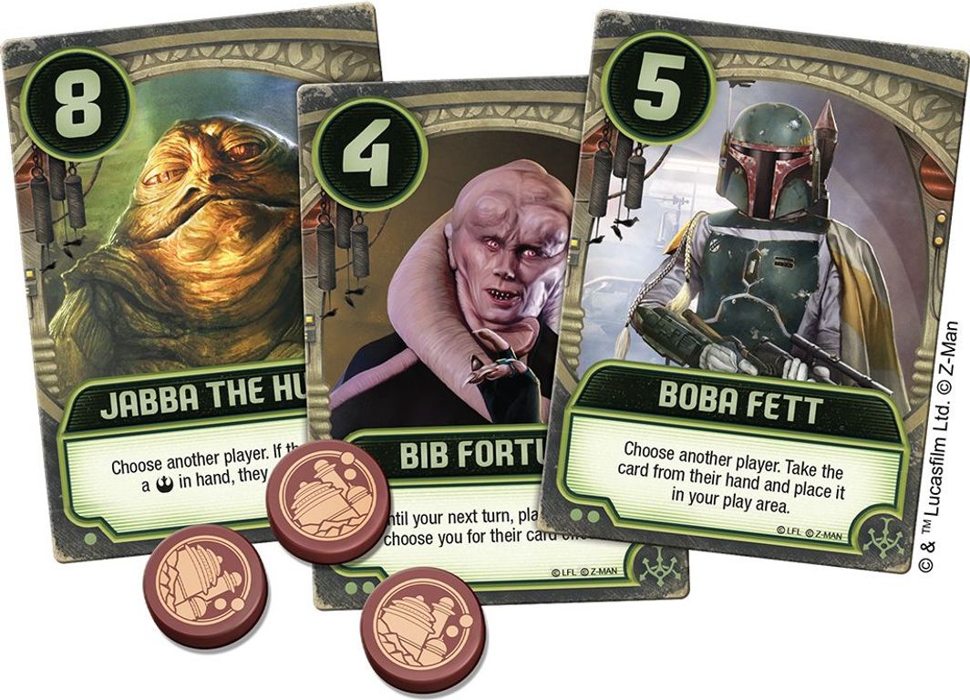 Star Wars: Jabba's Palace – A Love Letter Game componenten