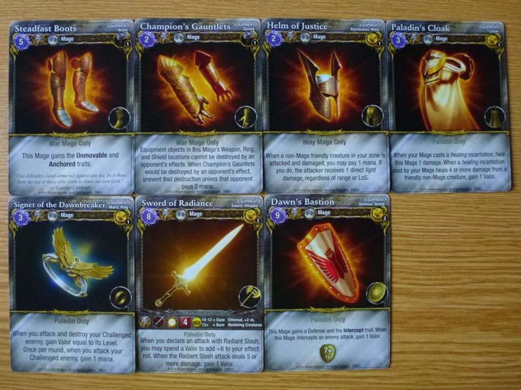 Mage Wars Arena: Paladin vs Siren Expansion Set kaarten