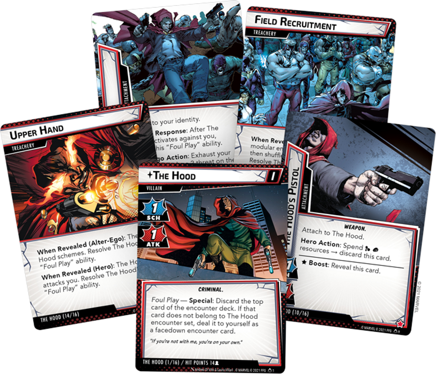 Marvel Champions: El Juego de Cartas – The Hood Pack de Escenario cartas