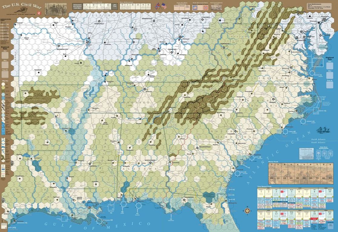The U.S. Civil War game board