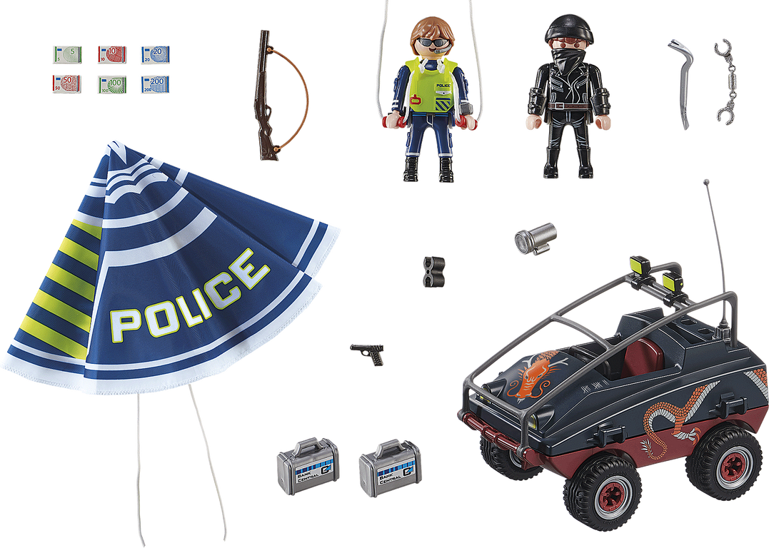 Playmobil® City Action Police Parachute with Amphibious Vehicle components